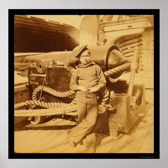 Poster Singe en poudre sur le USS Pawnee 1862 (Devant)