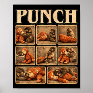 Poster Singe mignon qui frappe bébé