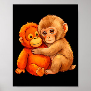 Poster singe poing bébé mignon animal drôle 