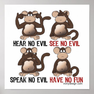 Poster Singes Sages Humour