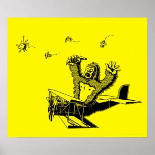 Poster Singes sur des avions