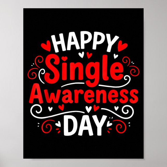 Poster Single Awareness Day Funny Anti-valentine Humor De (Devant)
