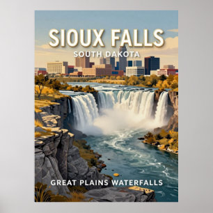 Poster Sioux Falls Dakota du Sud Patrimoine de Voyage