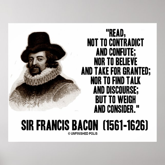 Poster Sir Francis Bacon Lit Pour Peser Et Examiner (Devant)