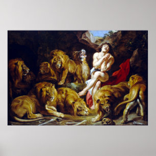 Poster Sir Peter Paul Rubens Daniel dans le Den des Lions