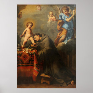 Poster Sirani - St. Antoine en adoration devant l'enfant