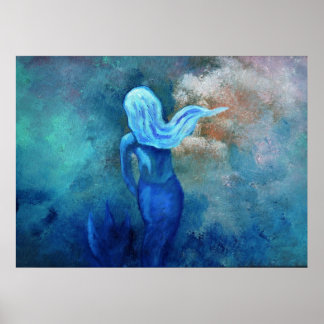 Poster Sirène dans les nuages