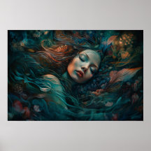 Sirène dormant dans le récif