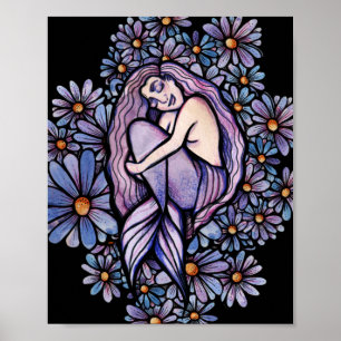 Poster Sirène Dormir des marais pourpres