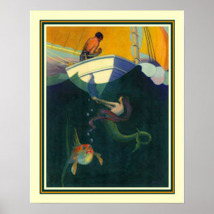 Poster Sirène et la copie 16x20 du voilier 1920
