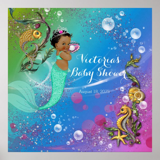 Poster Sirène Ethnique Sous La Mer (Devant)