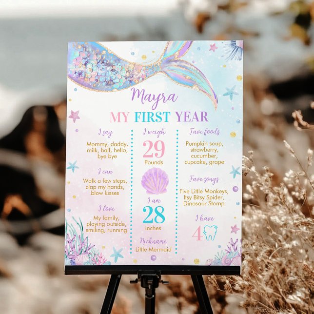 Poster Sirène sous la mer Anniversaire Jalon (Créateur téléchargé)