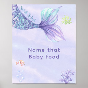 Poster Sirène sous la mer Nommez cette nourriture pour bé