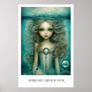 Poster Sirène Sous L'Eau