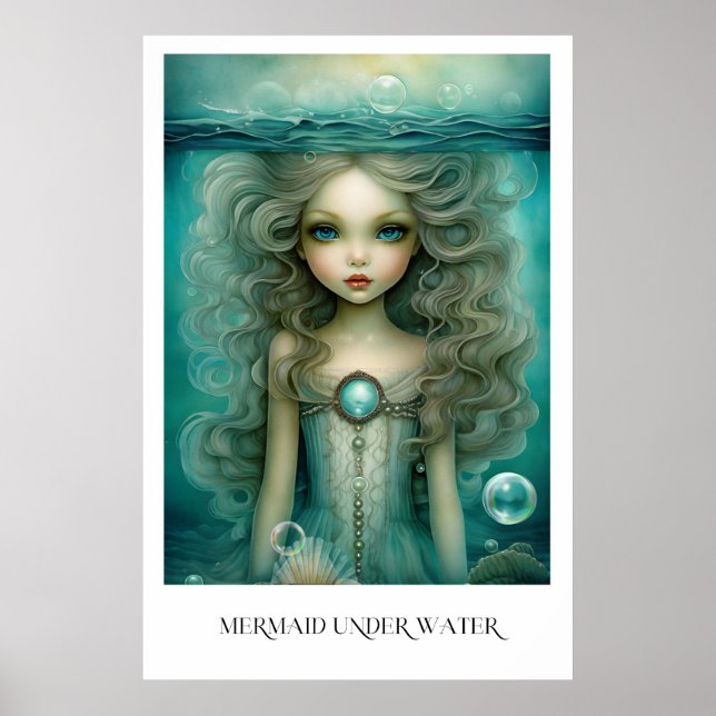 Poster Sirène Sous L'Eau (Devant)