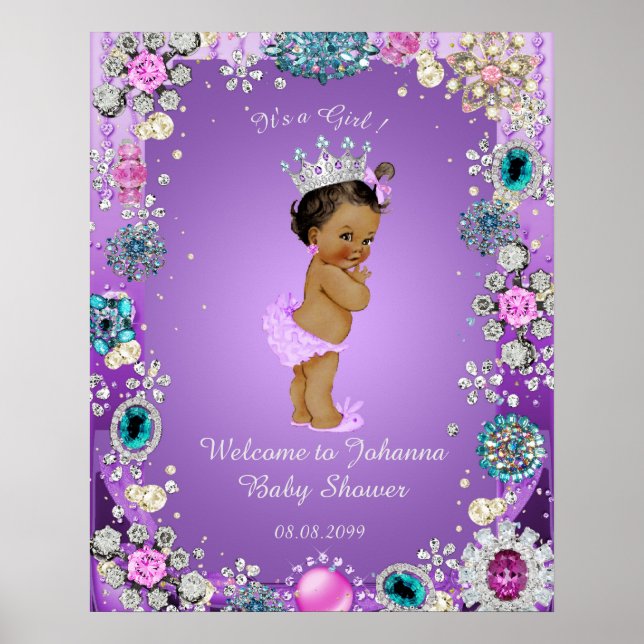 Poster Sirène violet, bijoux, 16x20 (Devant)