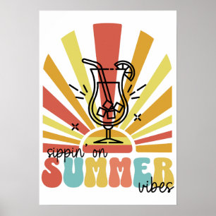 Poster Sirop sur les vibrations de l'été, Soleil Rétro, V