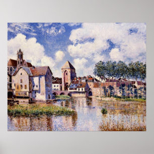Poster Sisley - Moret-sur-Loing, Le Port de Bourgogne