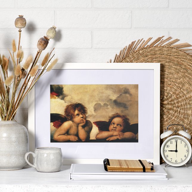 Poster Sistine Madonna Angels par Raphael Sanzio (Créateur téléchargé)