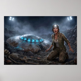 Poster Site de Fouille d'Archéologue Alien UFO Paranormal