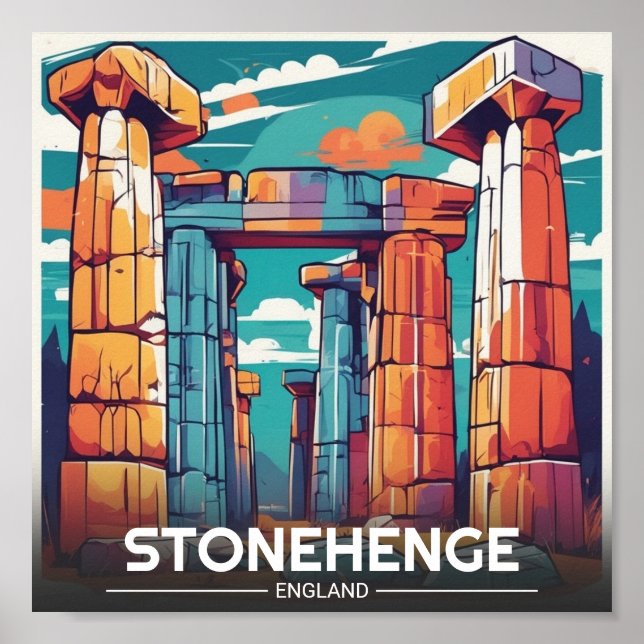 Poster Site du patrimoine mondial Wiltshire de Stonehenge (Devant)