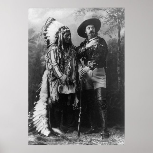 Poster Sitting Bull et Buffalo Bill Portrait de 1885 (Devant)
