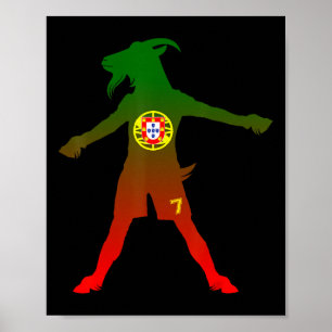 Poster Siuuu Vrai Bouc Drapeau Portugal Football Hommes F