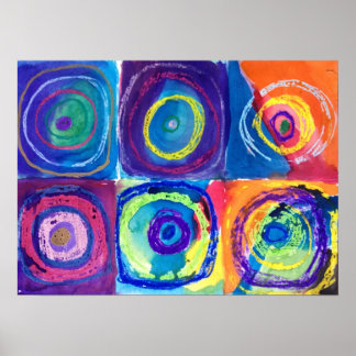 Poster six cercles (après kandinsky)