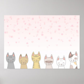 Poster Six chats adorables.