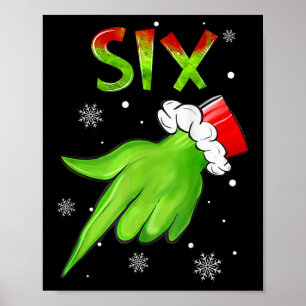 Poster Six Funny Six Seven 6 7 Mème Santa Noël Xmas