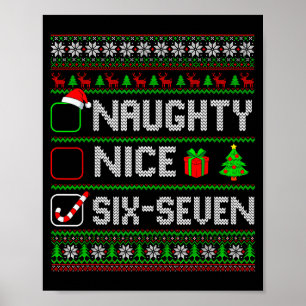 Poster Six Seven 67 Mème Jolies Cochonnes Pyjamas de Noël