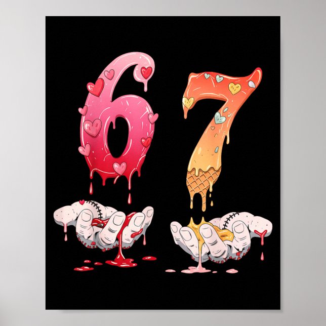 Poster Six Seven 6 7 67 Funny Matching Valentines Day Cou (Devant)