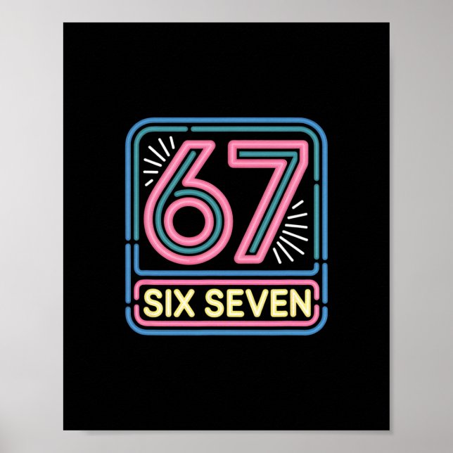 Poster Six Seven 6 7 Mème Drôle  (Devant)