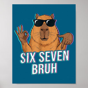 Poster Six Seven Bruh Capybara 67 Garçons Adolescents Enf