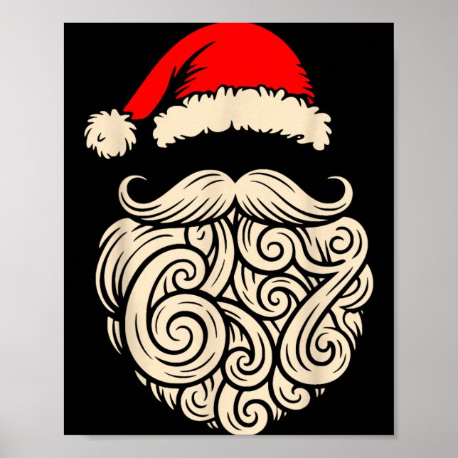 Poster Six Seven Christmas Santa Meme 6 7 Holiday Humor D (Devant)