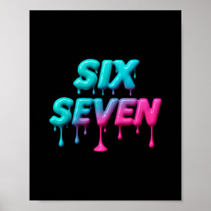 Poster Six Seven Mème Pour Enfants Et Adultes Gen Alpha P