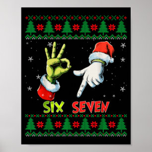 Poster Six Seven Skeleton Meme Noël Sweat Ugly Christmas