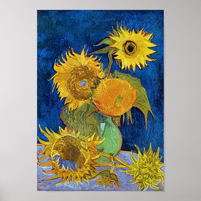 Poster Six tournesols, Van Gogh (Devant)