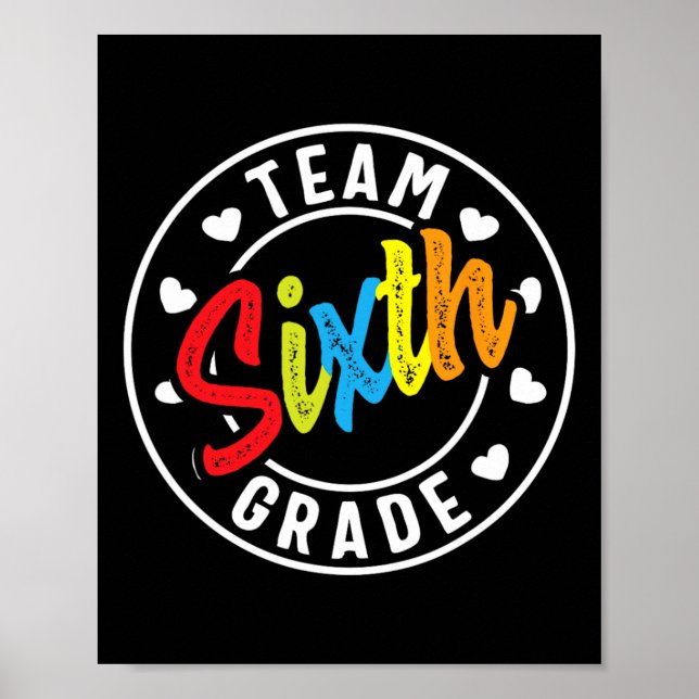 Poster Sixième Année Retour À L'École Garçons Filles Ense (Devant)