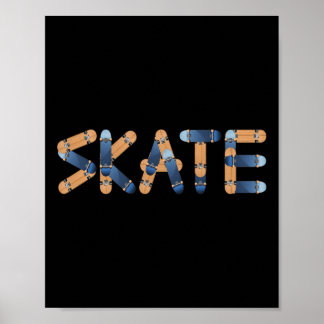 Poster Skate Skateboards Lettering Longsboards Skateboard