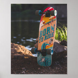 Poster Skateboard Né À Ride