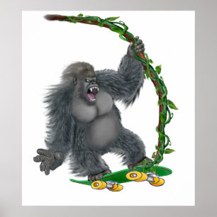 POSTER SKATEBORD GORILLA
