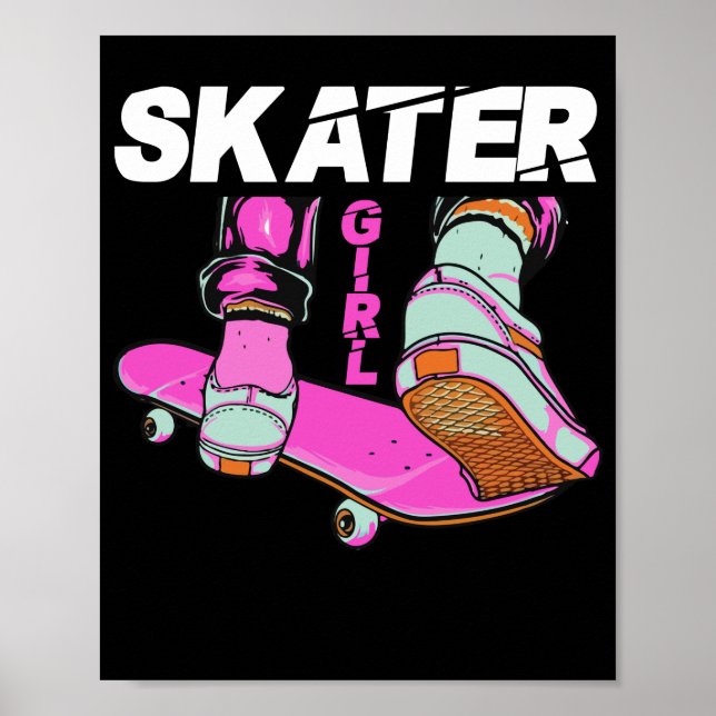Poster Skater Skateboard Skateboard pour filles (Devant)