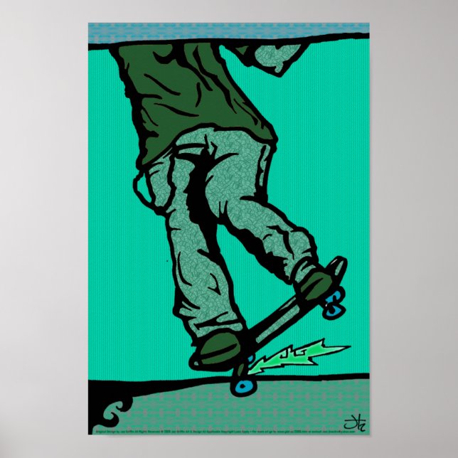 Poster skaters2-aqua (Devant)