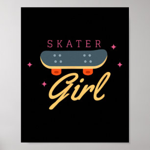 Poster Skateur Planche à roulettes Patinage pour fille ca