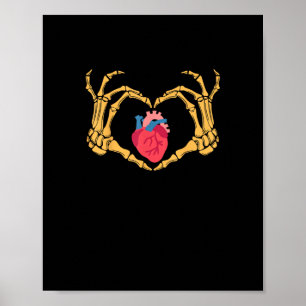 Poster Skeleton Anatomie du coeur de la main Cardiac Cvic