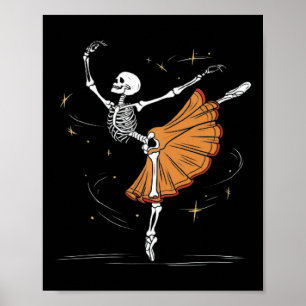 Poster Skeleton Ballerina Ballet Danse Halloween