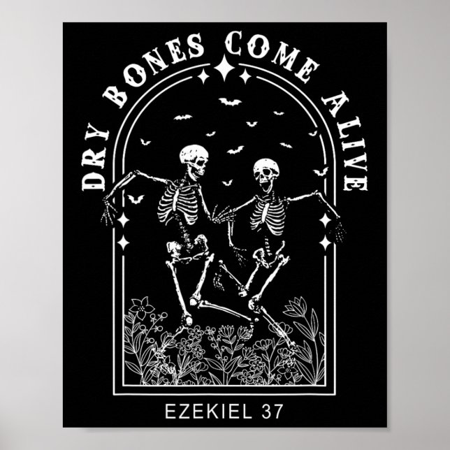 Poster Skeleton Bible Verse Os Sèches Venez Vivant Christ (Devant)
