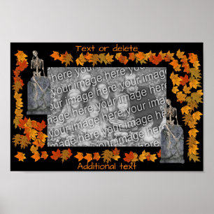 Poster Skeleton Cadre Halloween Créez votre propre photo