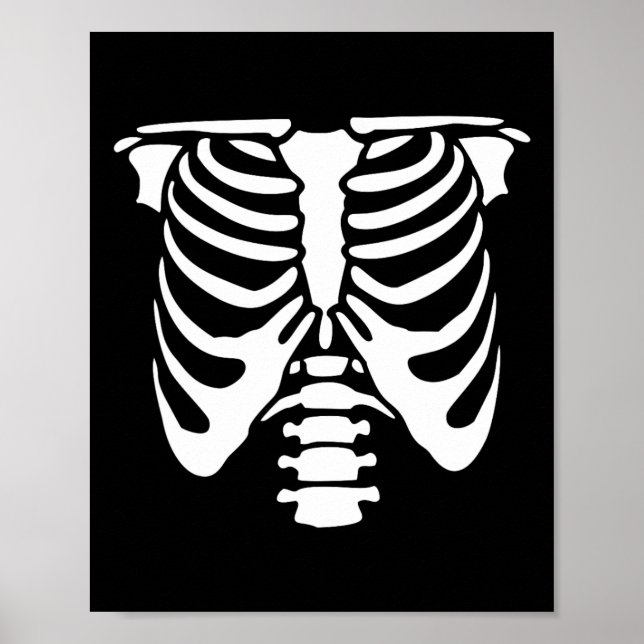 Poster Skeleton Cage de côtes de la poitrine Os Halloween (Devant)